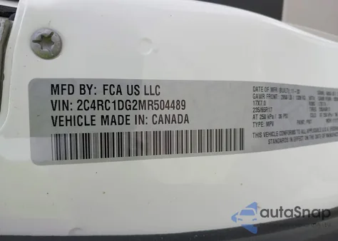 2021 Chrysler Voyager Lxi из США, поврежденный, VIN 2C4RC1DG2MR504489